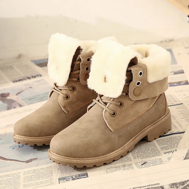 Low heel warm short boots