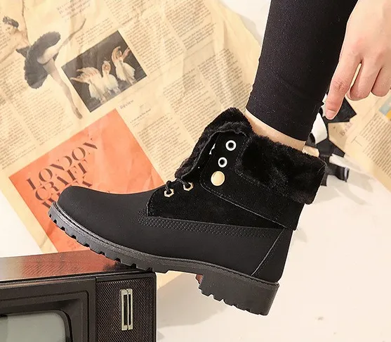 Low heel warm short boots