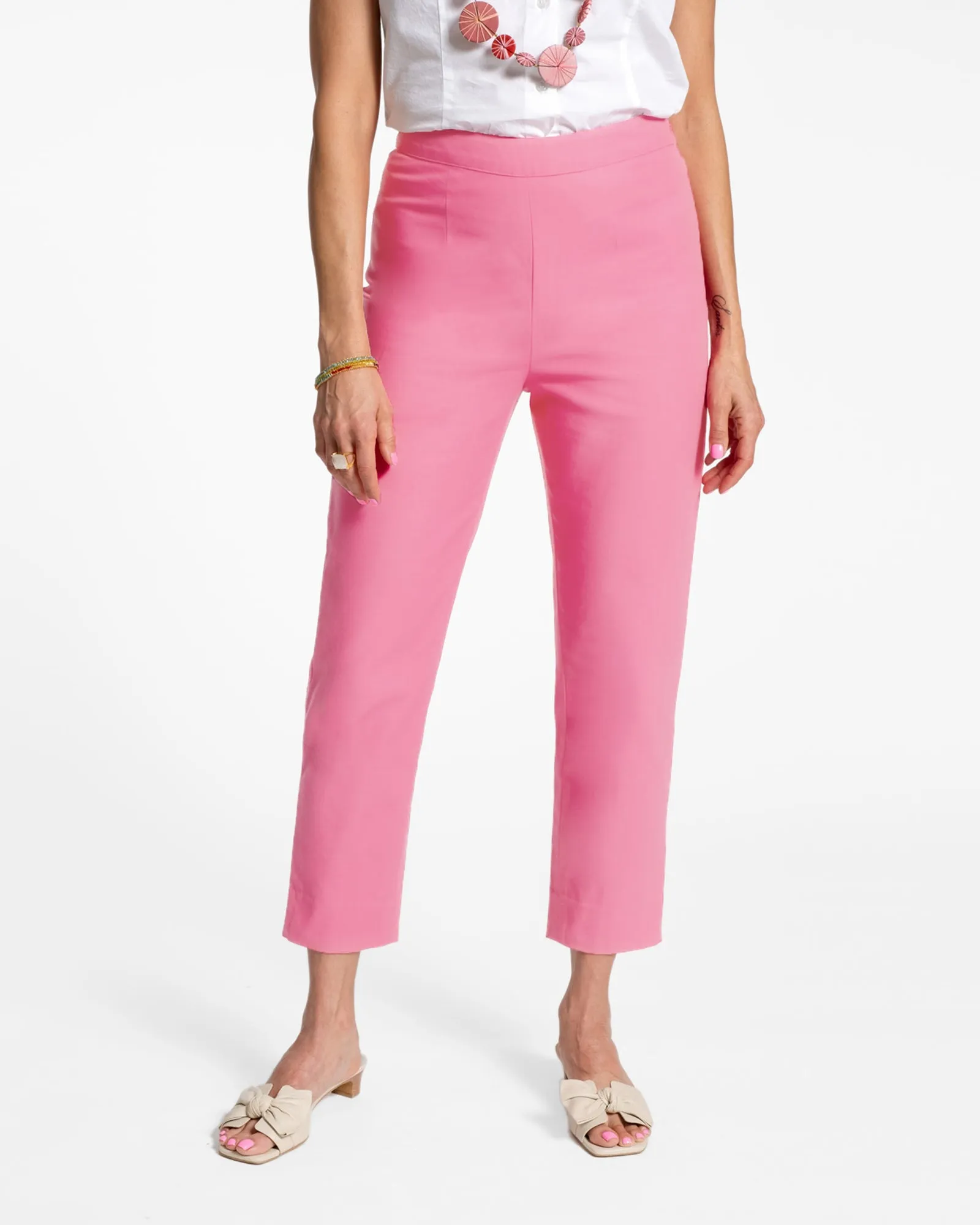 Lucy Cigarette Pant - Cotton Stretch Pink