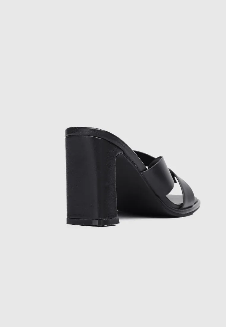 Lurra Open Toe Heels (Black)
