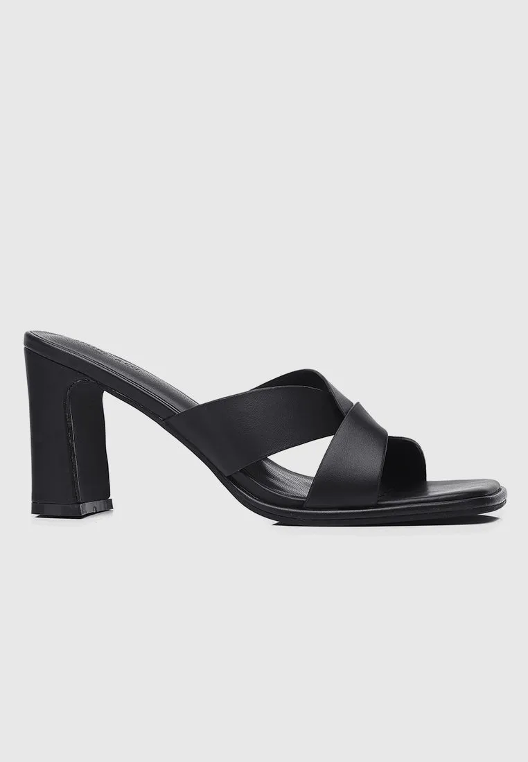 Lurra Open Toe Heels (Black)