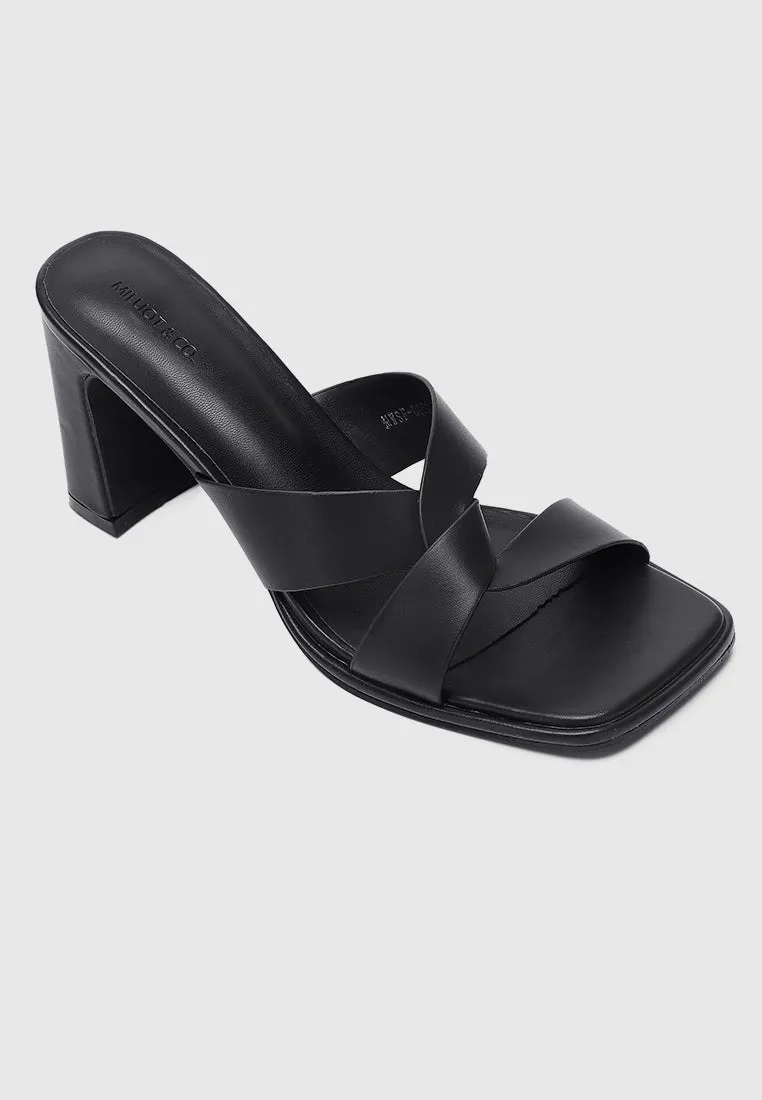 Lurra Open Toe Heels (Black)