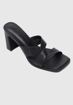 Lurra Open Toe Heels (Black)