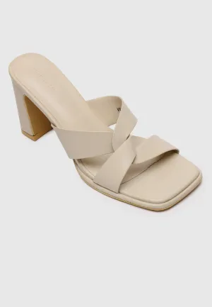Lurra Open Toe Heels (Wheat)