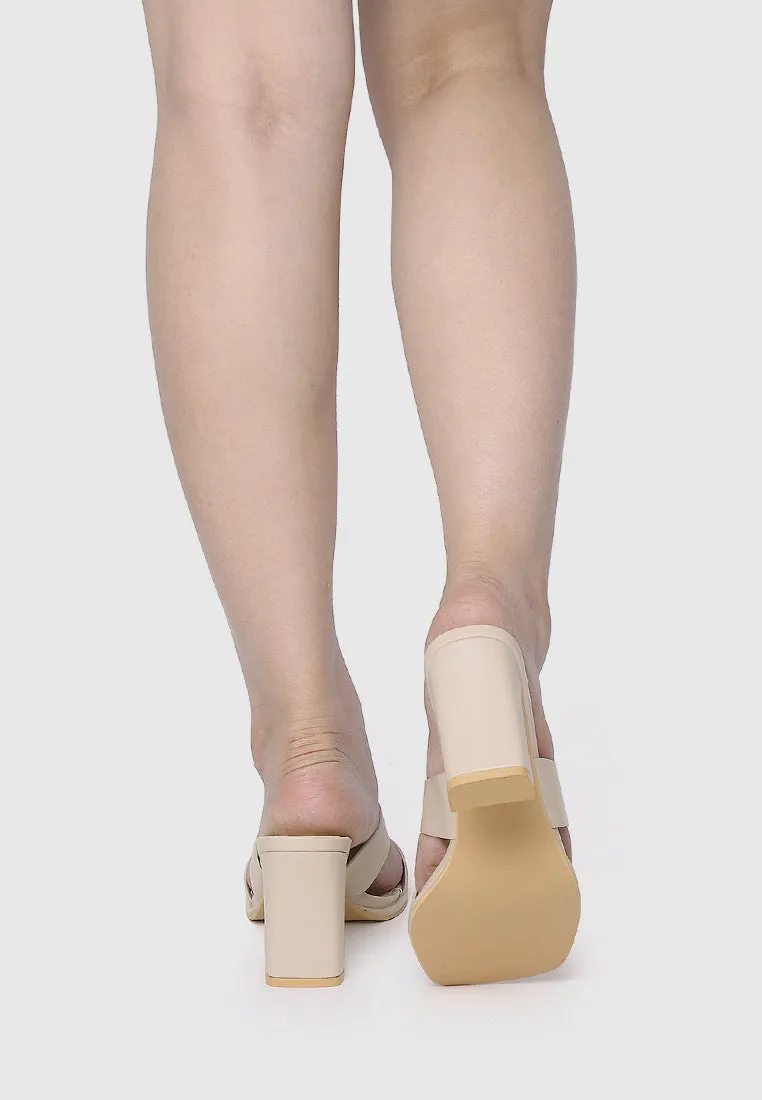 Lurra Open Toe Heels (Wheat)