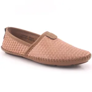 Men “COLLIN” Stitched Woven Textured Slip On Round Toe Casual Loafer Shoes