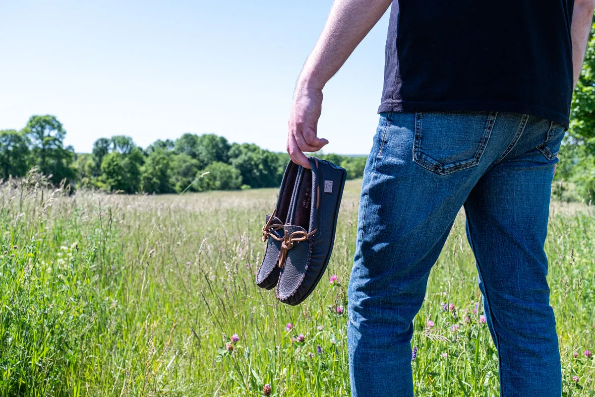 Men's Buffalo Hide Leather Moccasin Shoes