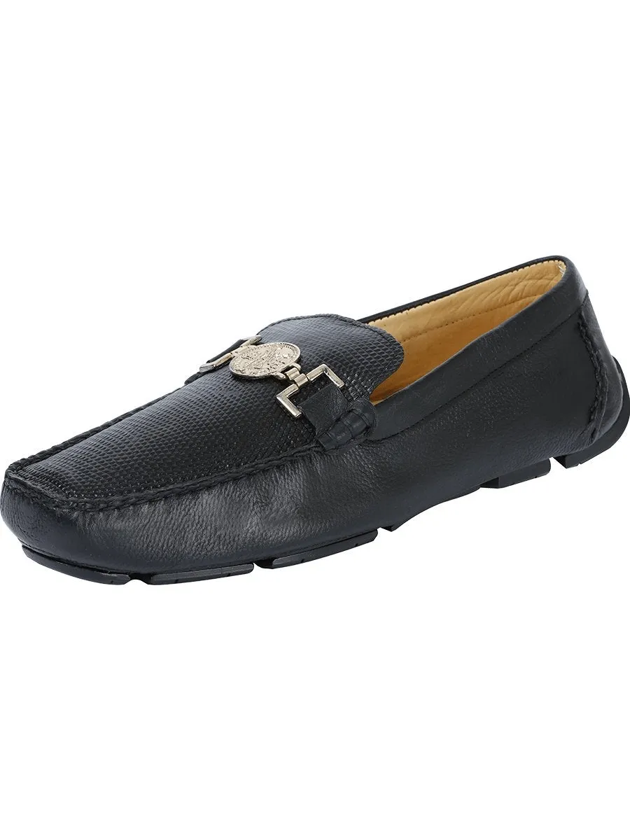Men's Exotic Shoes Lizard Ring Casual Moccasins 'Centenario' Black Color 41288
