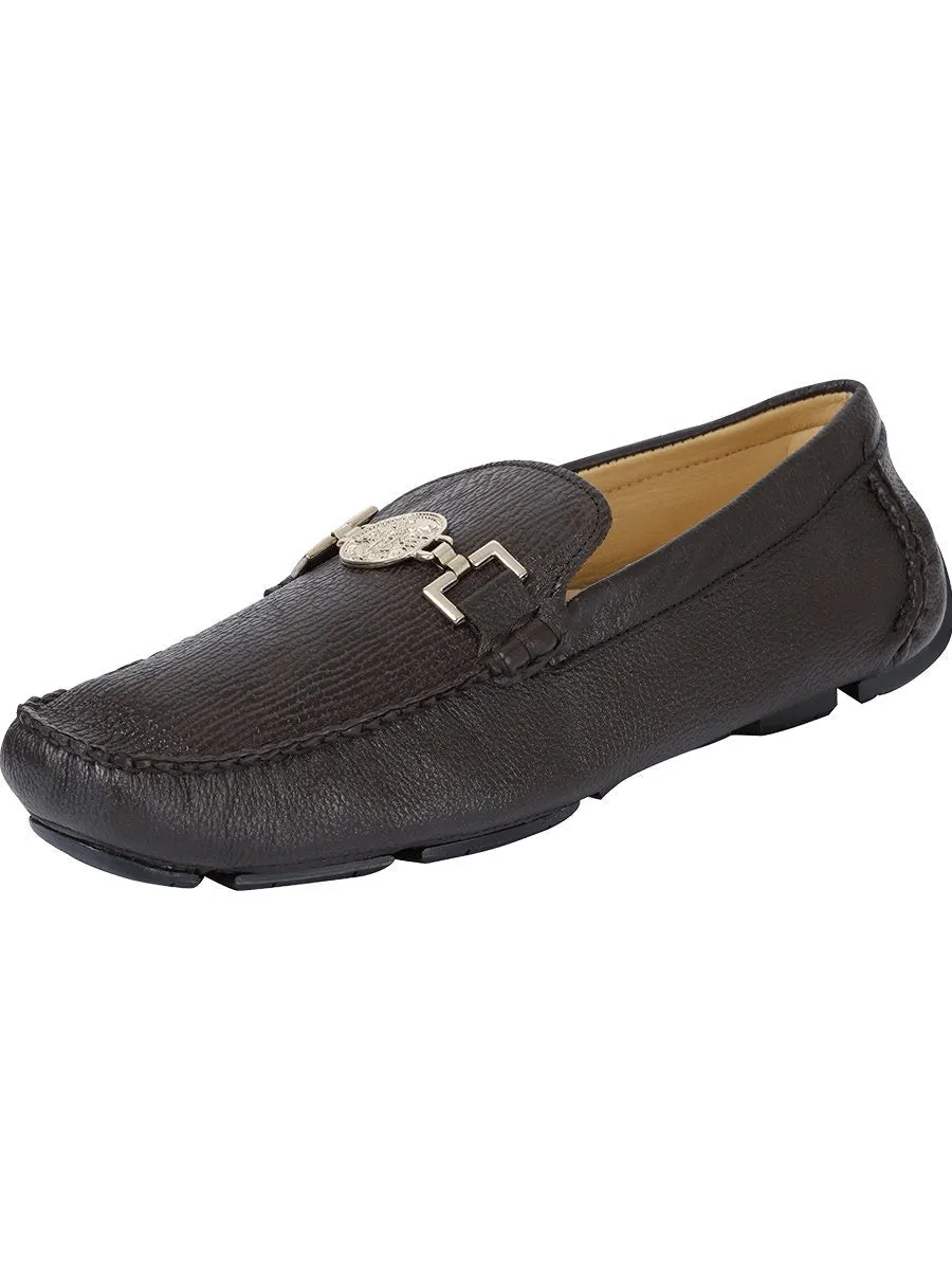 Men's Exotic Shoes Shark Skin Casual Moccasins 'Centenario' Cigar Color 41285