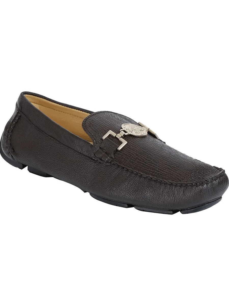 Men's Exotic Shoes Shark Skin Casual Moccasins 'Centenario' Cigar Color 41285