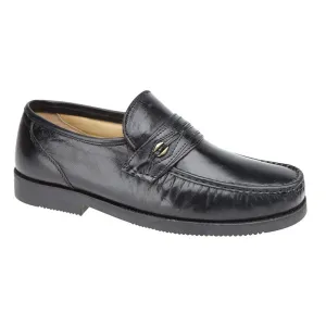 Mens Scimitar Extra Wide Moccasin Casual Leather Shoe Black