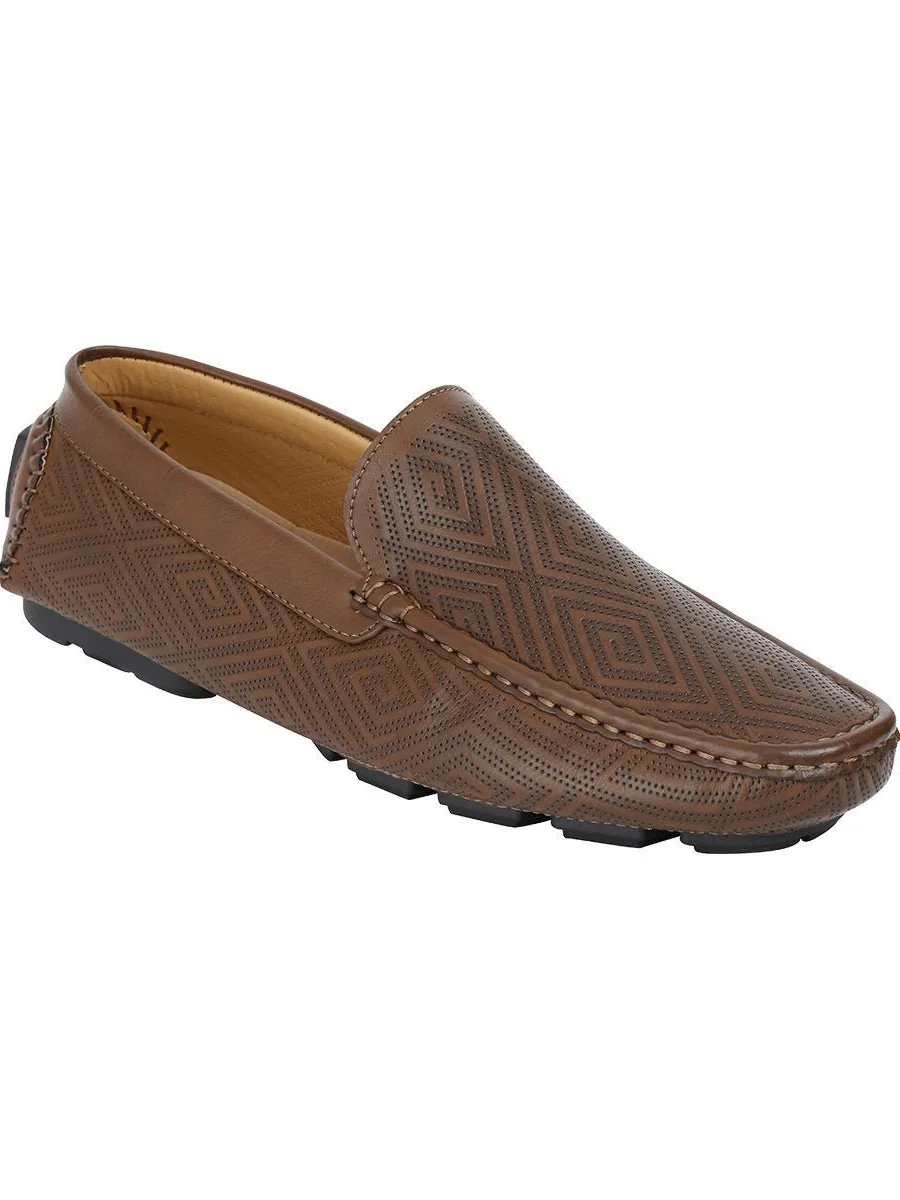 Men's Shoes PU Synthetic Casual Moccasins 'El General' Brown Color 41281