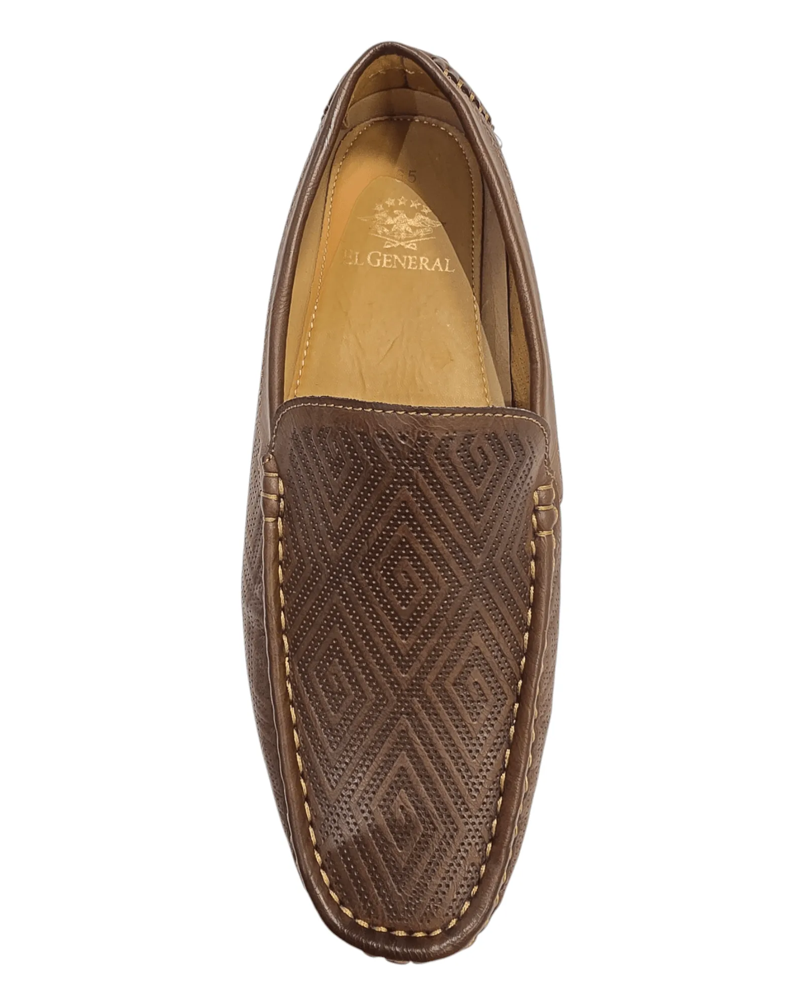 Men's Shoes PU Synthetic Casual Moccasins 'El General' Brown Color 41281