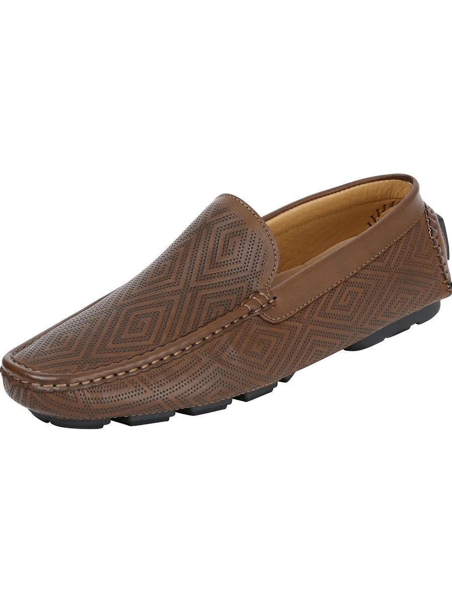 Men's Shoes PU Synthetic Casual Moccasins 'El General' Brown Color 41281