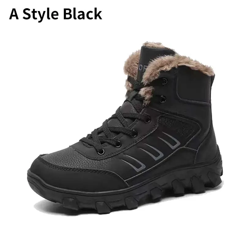 Men's Snow Winter High-top Warm Boots Winter New Warm Plush Snowmobile Boots Accessorie Work Outdoors Comfortable Soft Anti Slip
