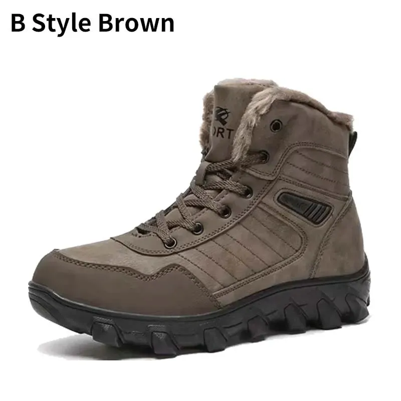 Men's Snow Winter High-top Warm Boots Winter New Warm Plush Snowmobile Boots Accessorie Work Outdoors Comfortable Soft Anti Slip