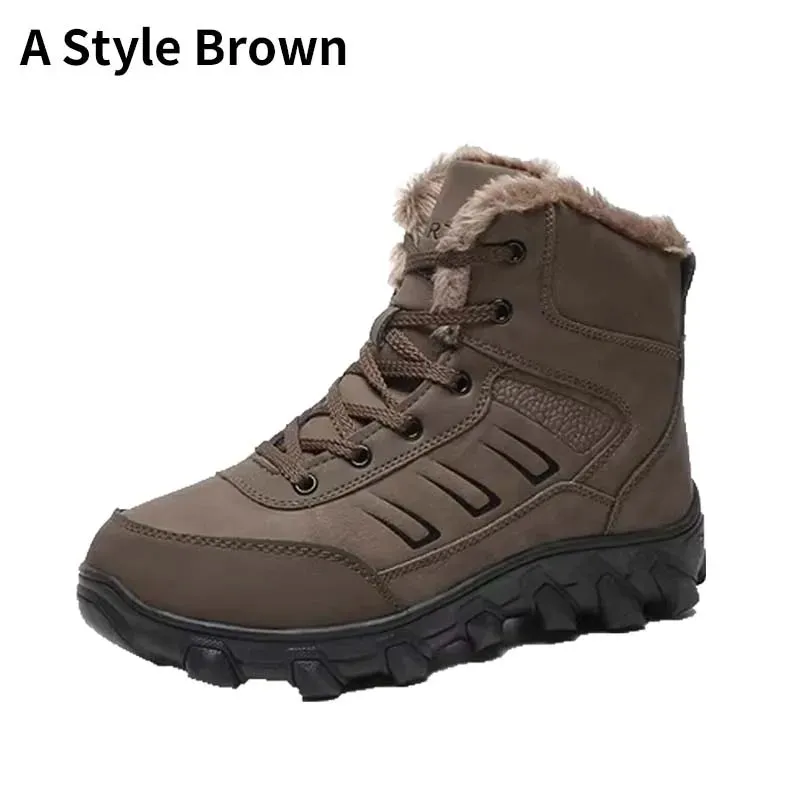 Men's Snow Winter High-top Warm Boots Winter New Warm Plush Snowmobile Boots Accessorie Work Outdoors Comfortable Soft Anti Slip