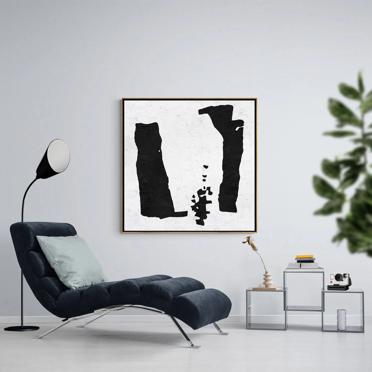 Minimal Black and White Painting MN131A