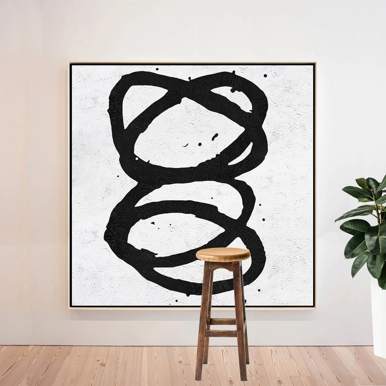 Minimal Black and White Painting MN80A