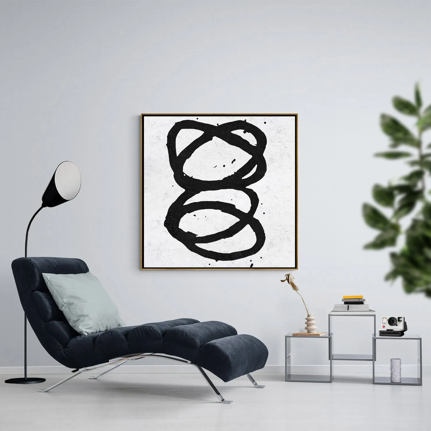 Minimal Black and White Painting MN80A