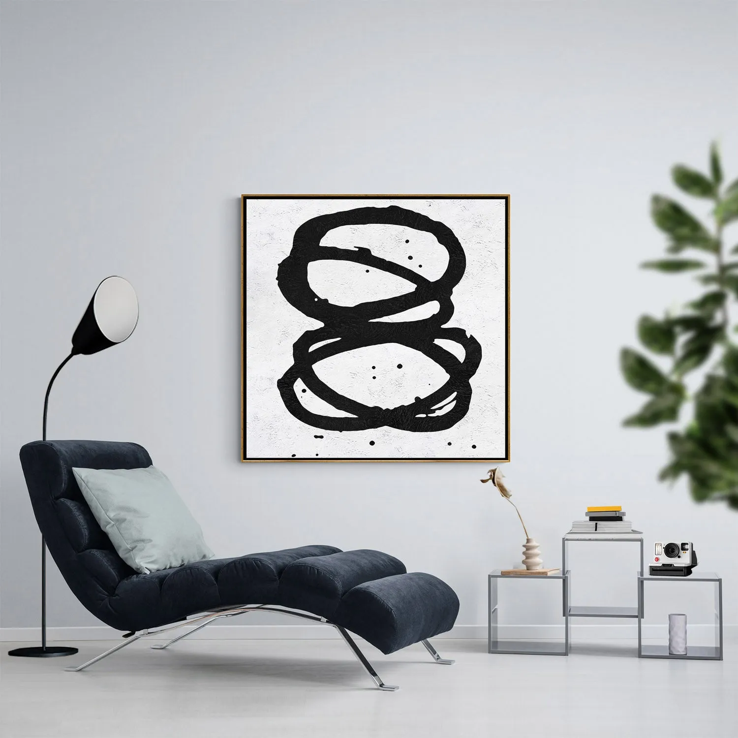 Minimal Black and White Painting MN82A