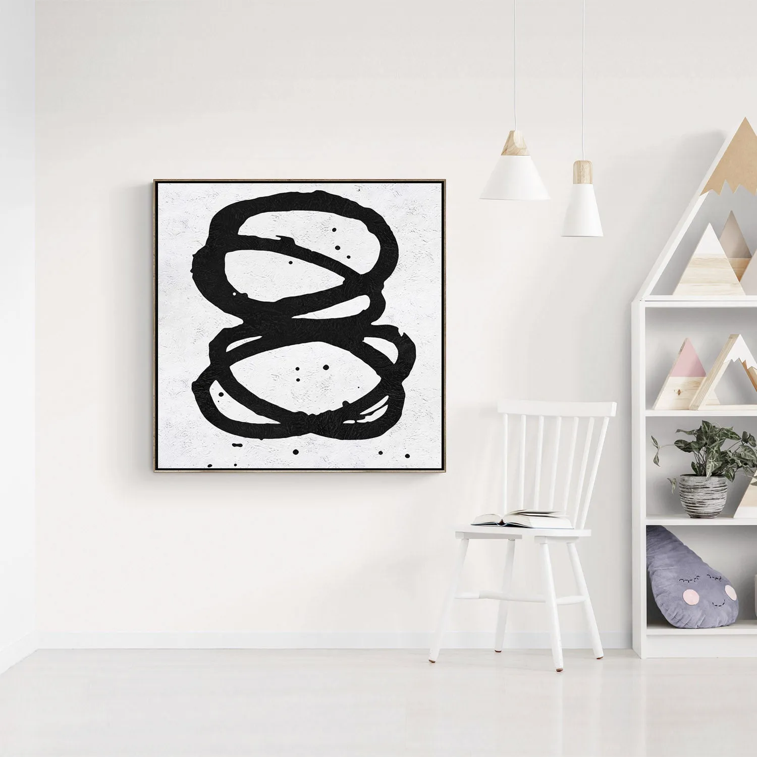 Minimal Black and White Painting MN82A