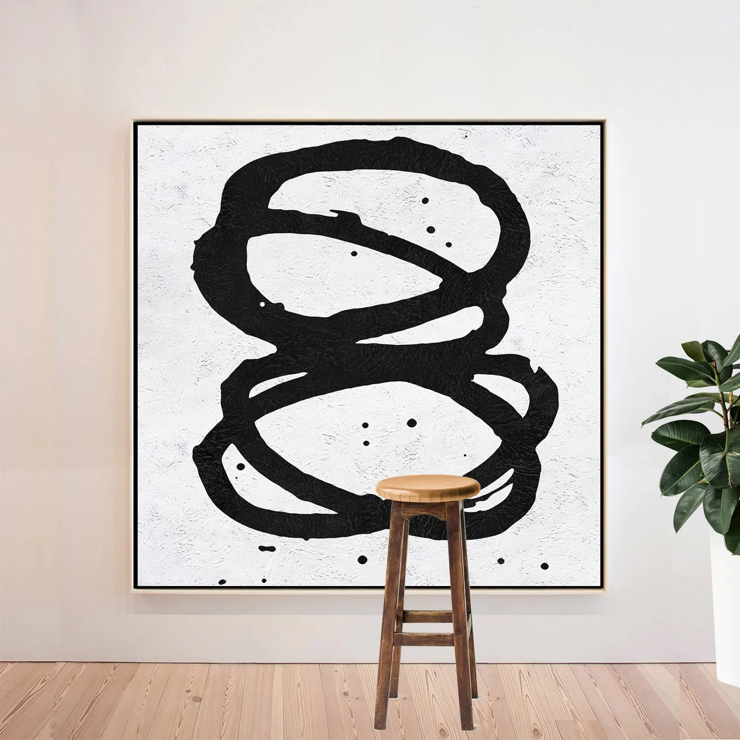 Minimal Black and White Painting MN82A