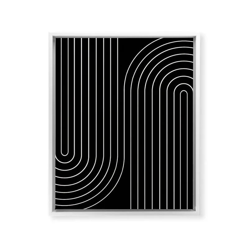 Minimal Line Curvature Black Art Canvas