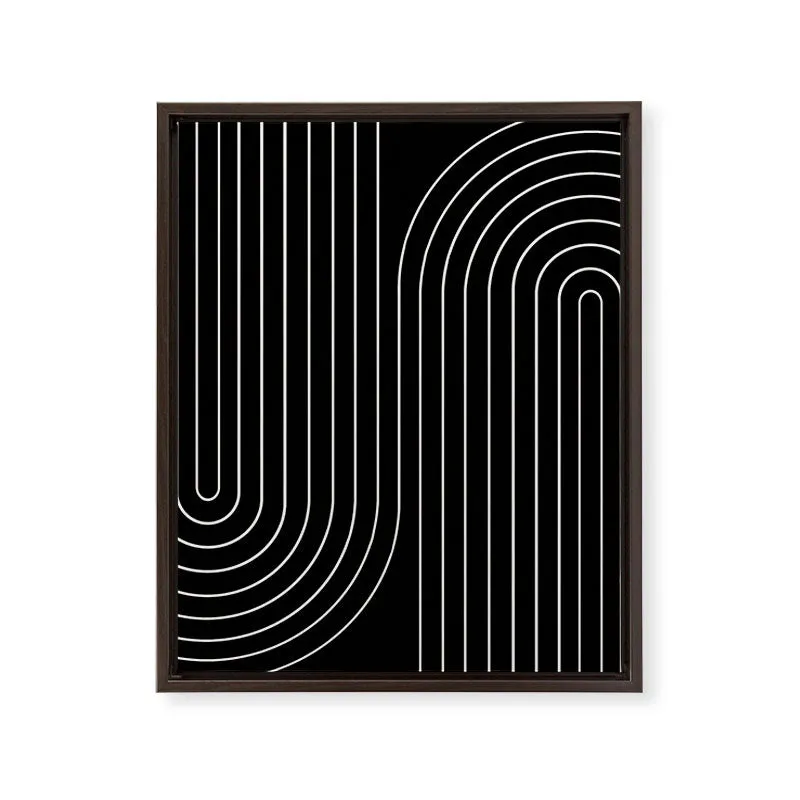 Minimal Line Curvature Black Art Canvas