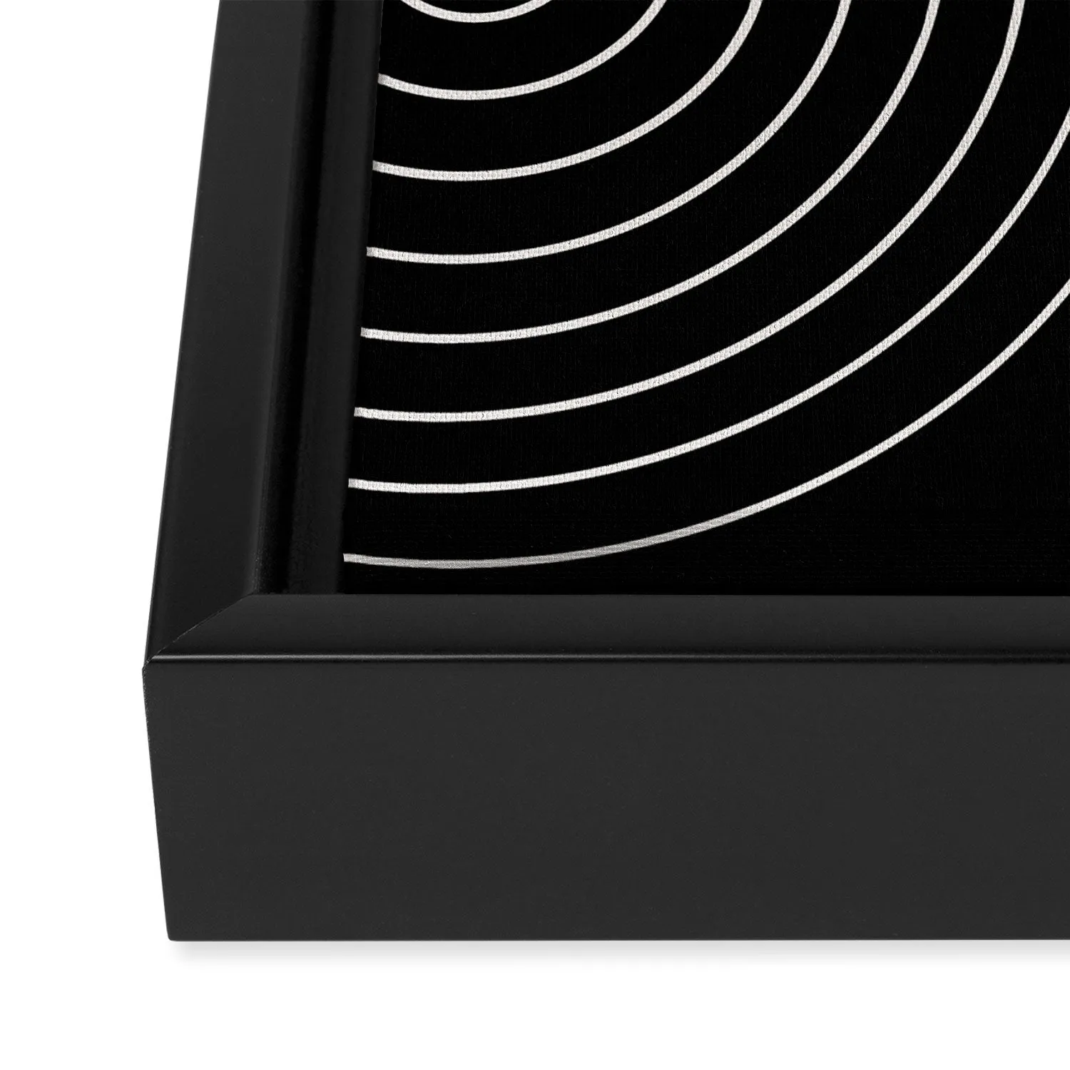 Minimal Line Curvature Black Art Canvas