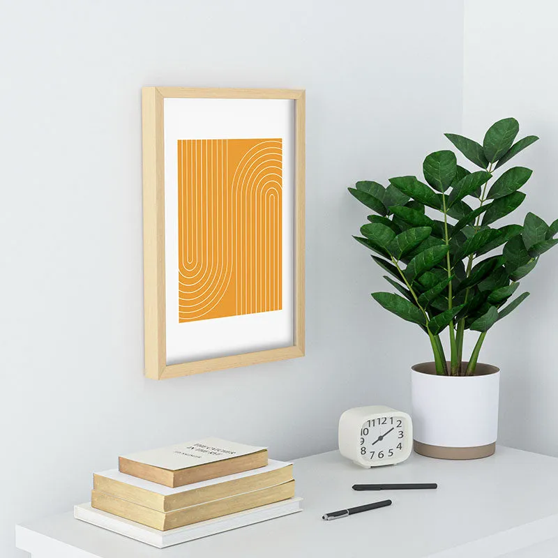 Minimal Line Curvature Gold Recessed Framing Rectangle