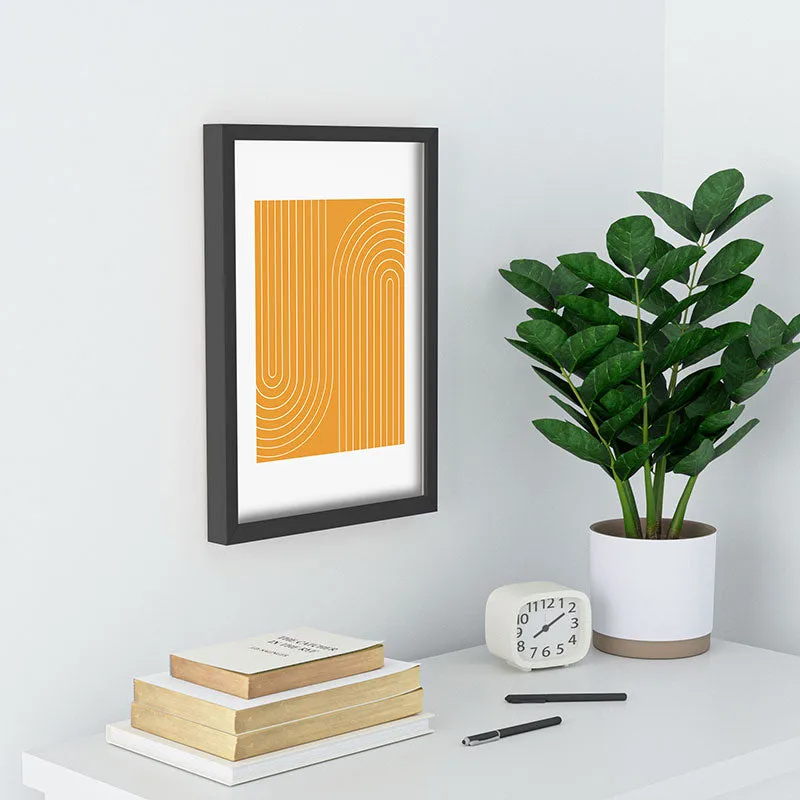 Minimal Line Curvature Gold Recessed Framing Rectangle