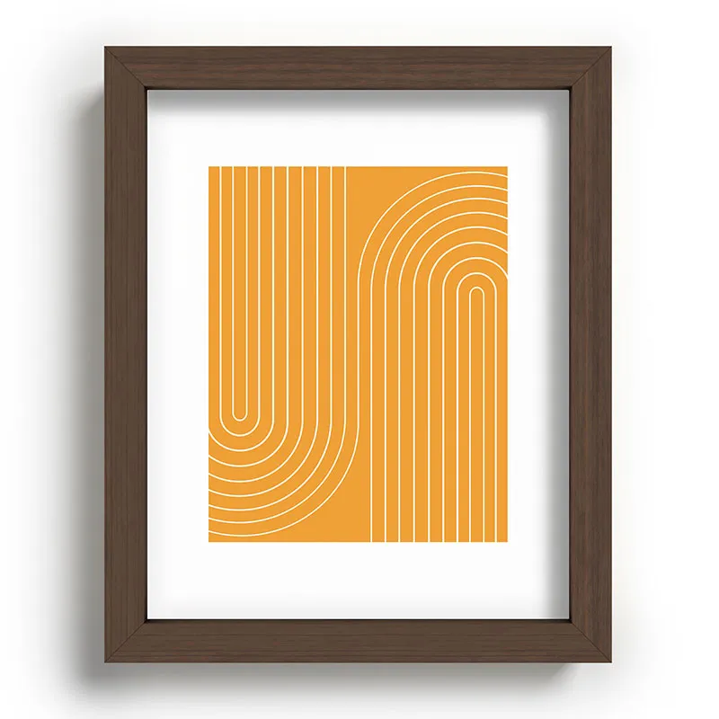 Minimal Line Curvature Gold Recessed Framing Rectangle