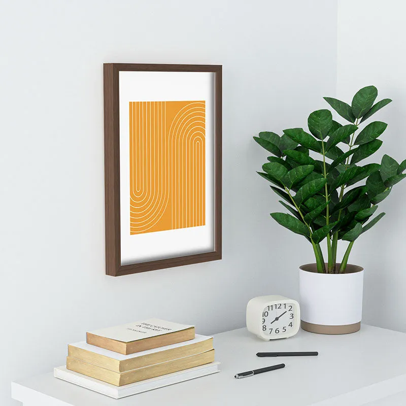 Minimal Line Curvature Gold Recessed Framing Rectangle