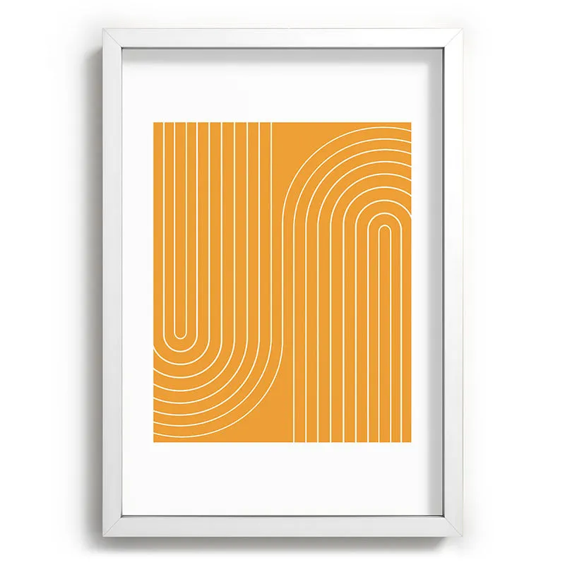 Minimal Line Curvature Gold Recessed Framing Rectangle