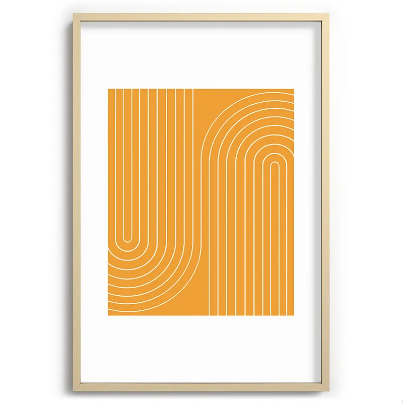 Minimal Line Curvature Gold Recessed Framing Rectangle