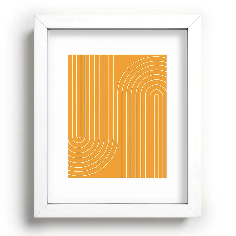 Minimal Line Curvature Gold Recessed Framing Rectangle