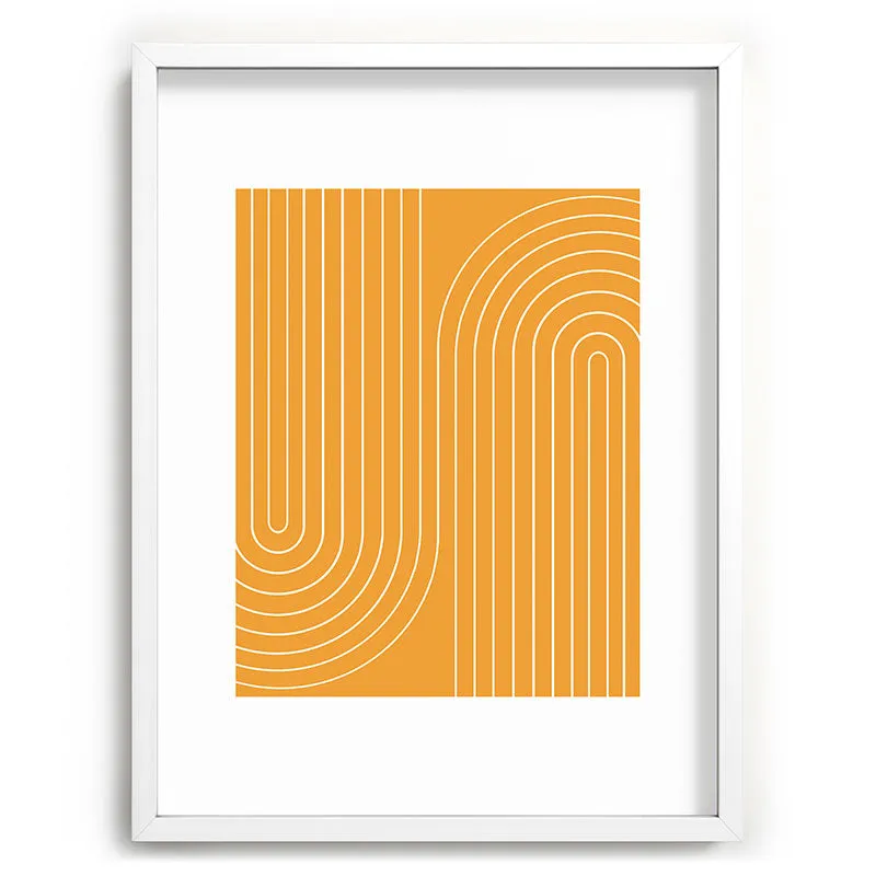 Minimal Line Curvature Gold Recessed Framing Rectangle