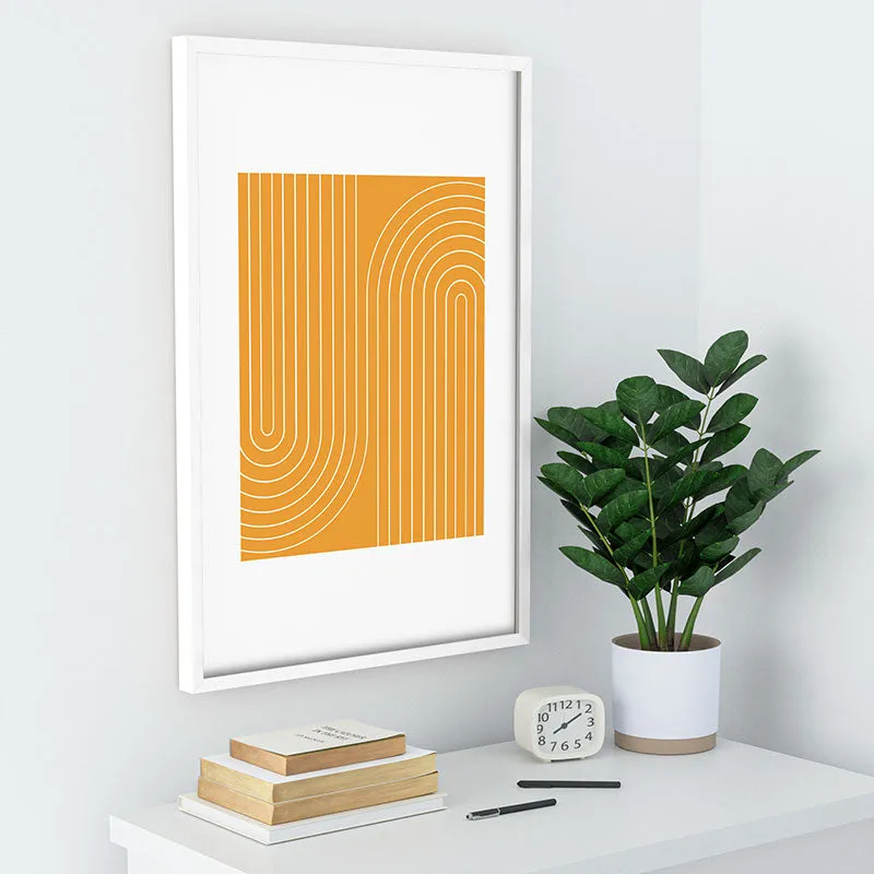Minimal Line Curvature Gold Recessed Framing Rectangle