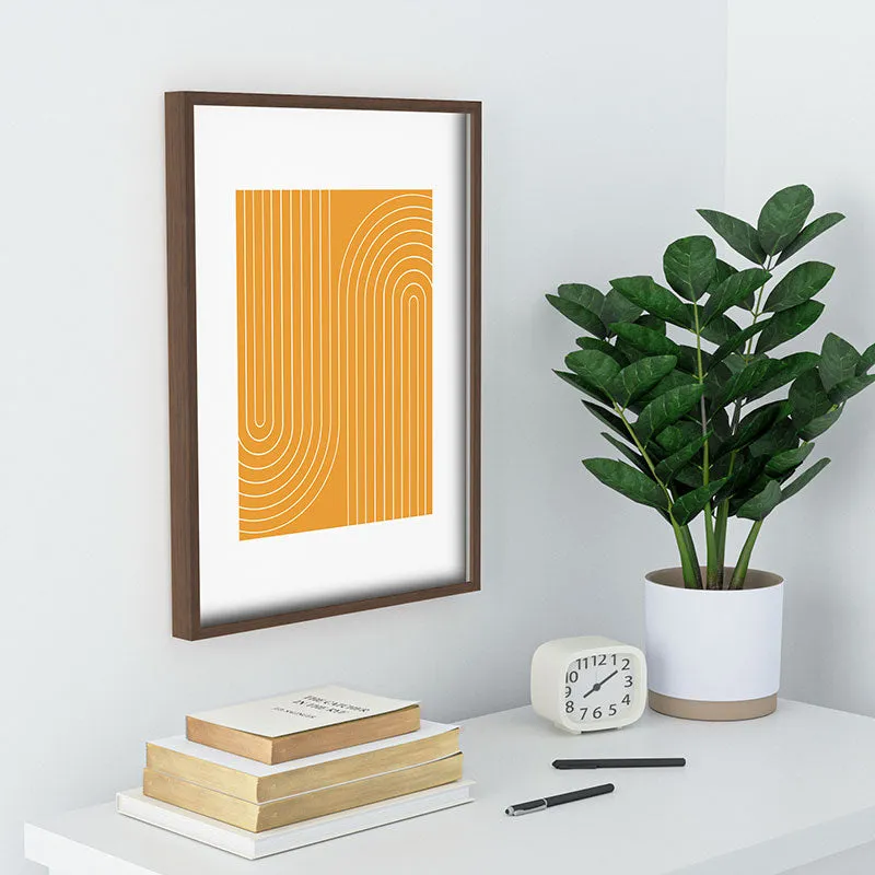 Minimal Line Curvature Gold Recessed Framing Rectangle