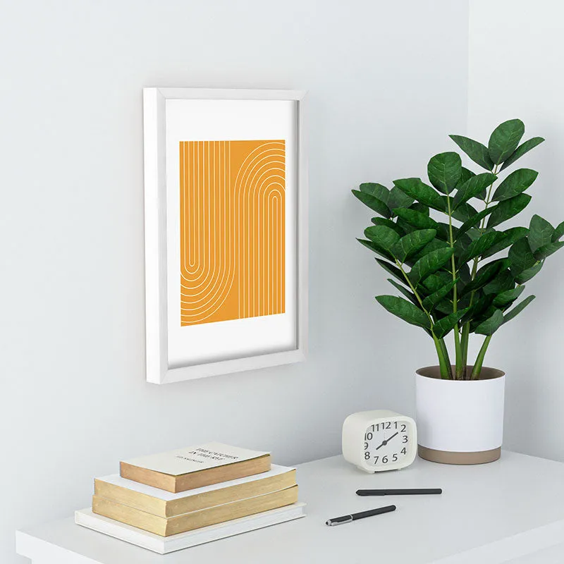 Minimal Line Curvature Gold Recessed Framing Rectangle