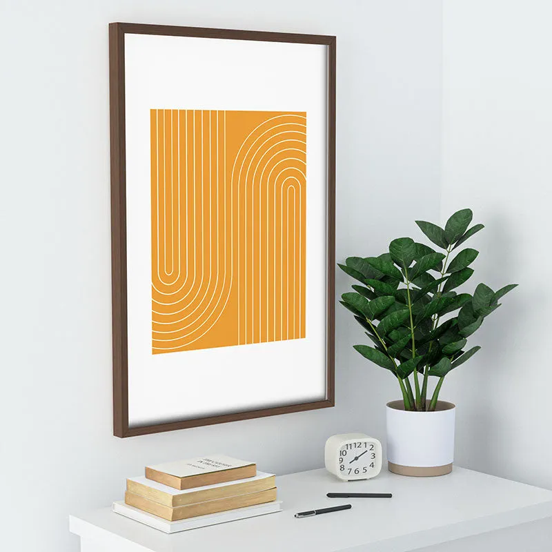 Minimal Line Curvature Gold Recessed Framing Rectangle