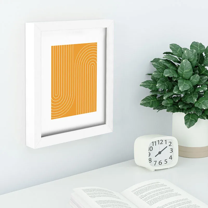 Minimal Line Curvature Gold Recessed Framing Rectangle