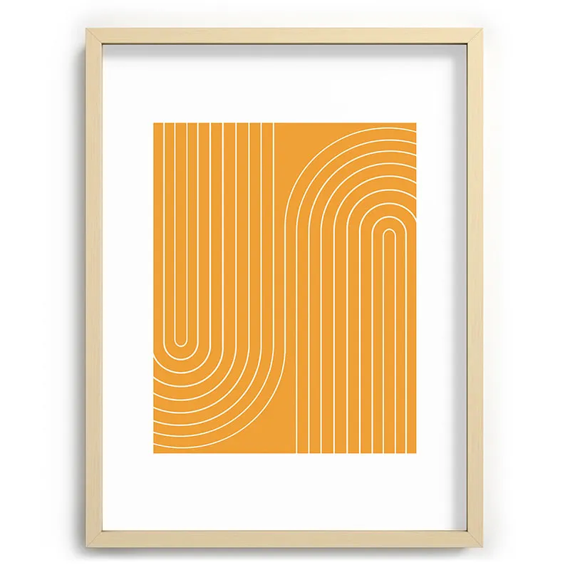 Minimal Line Curvature Gold Recessed Framing Rectangle