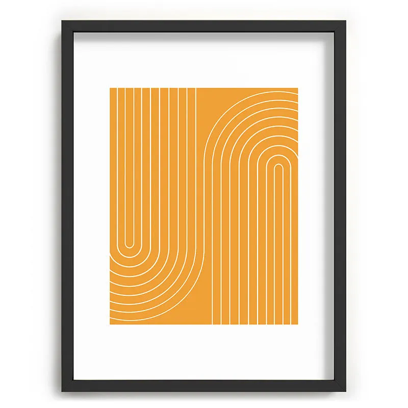 Minimal Line Curvature Gold Recessed Framing Rectangle