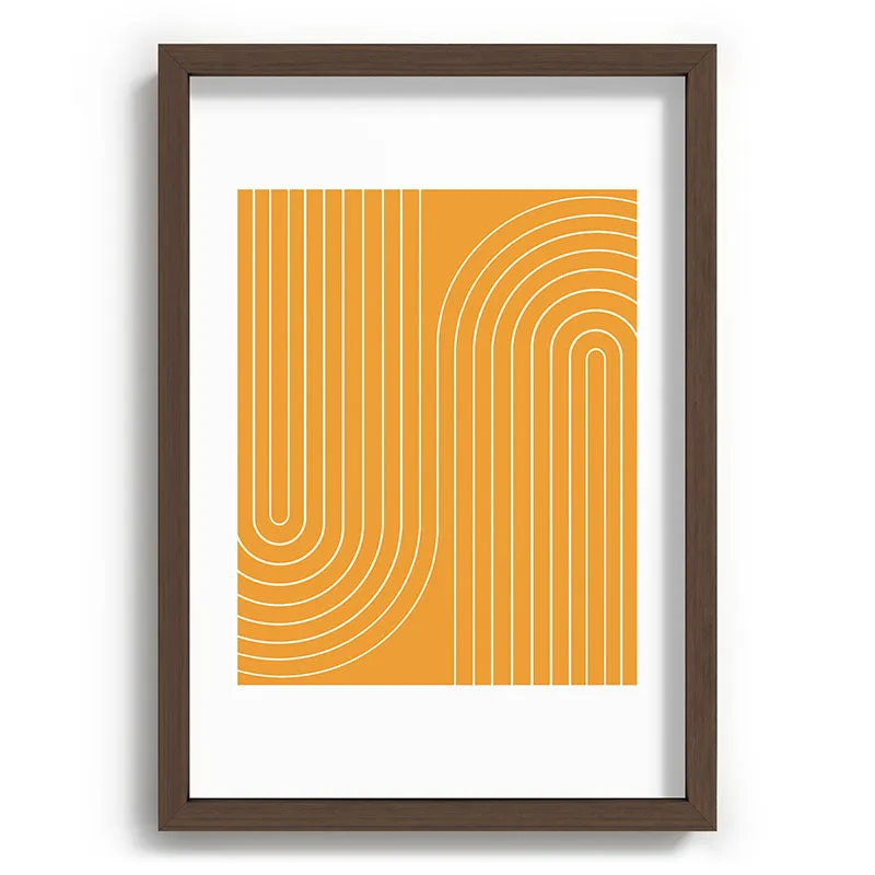 Minimal Line Curvature Gold Recessed Framing Rectangle