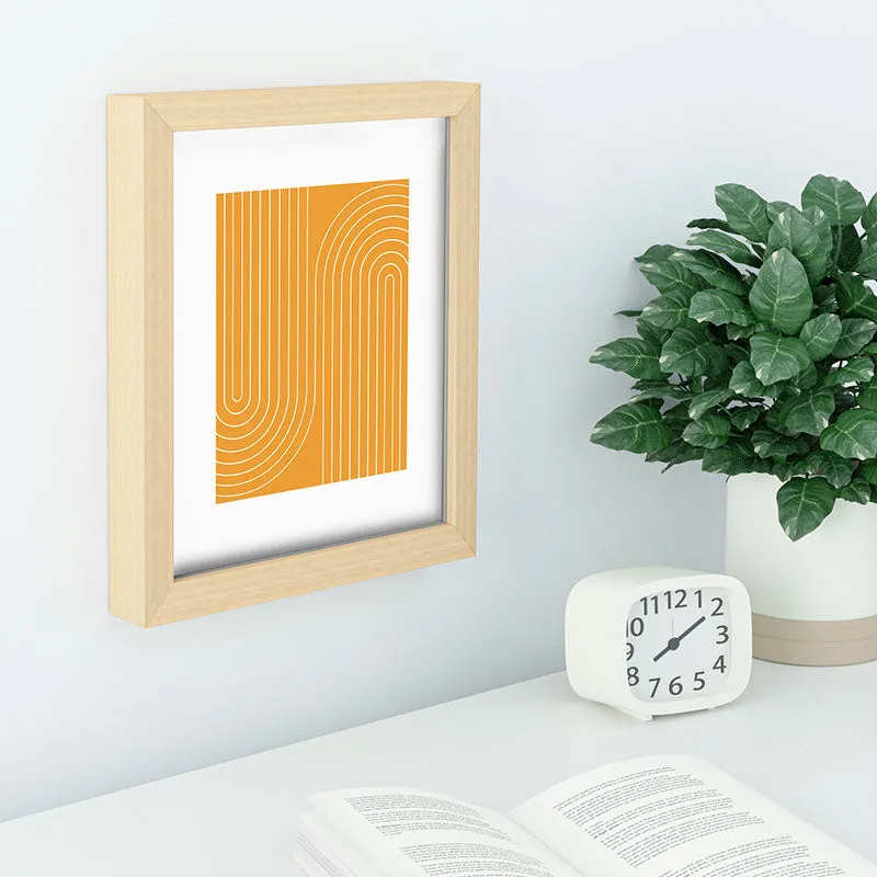 Minimal Line Curvature Gold Recessed Framing Rectangle