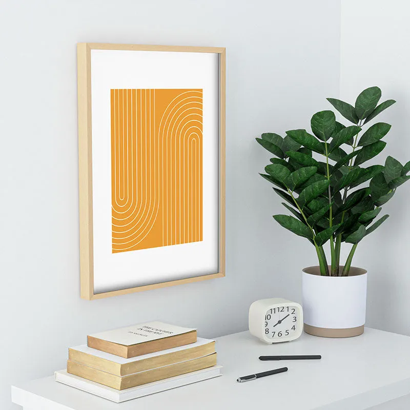 Minimal Line Curvature Gold Recessed Framing Rectangle