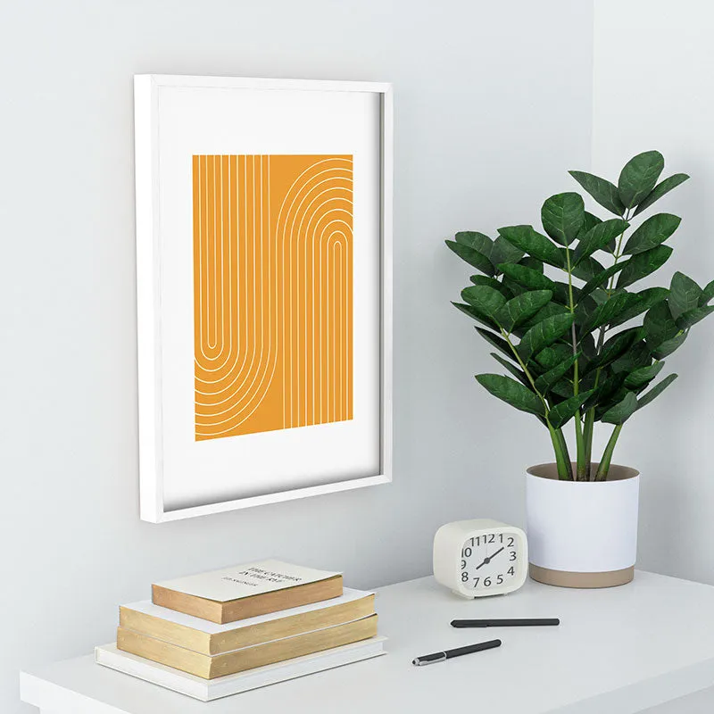 Minimal Line Curvature Gold Recessed Framing Rectangle