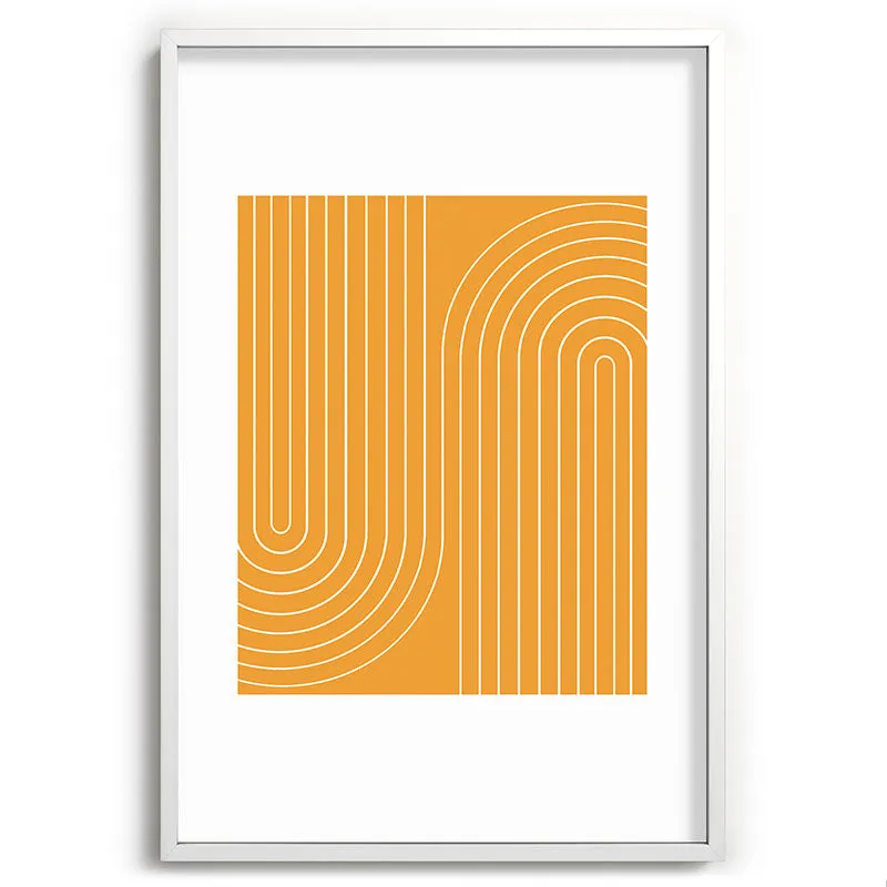 Minimal Line Curvature Gold Recessed Framing Rectangle
